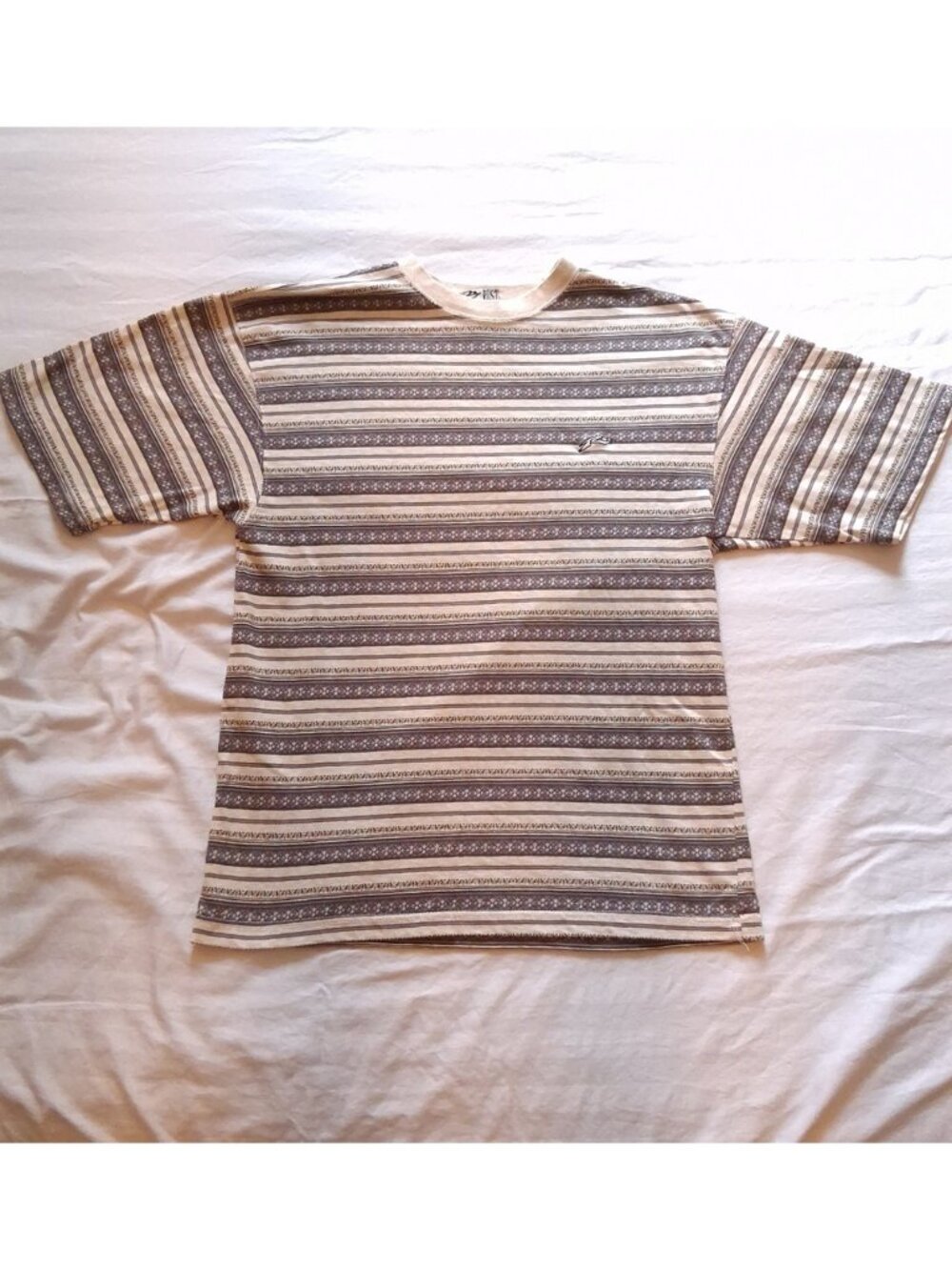 Vintage Y2K 1990s Rusty Surf Boards Striped T-Shirt Adult Large